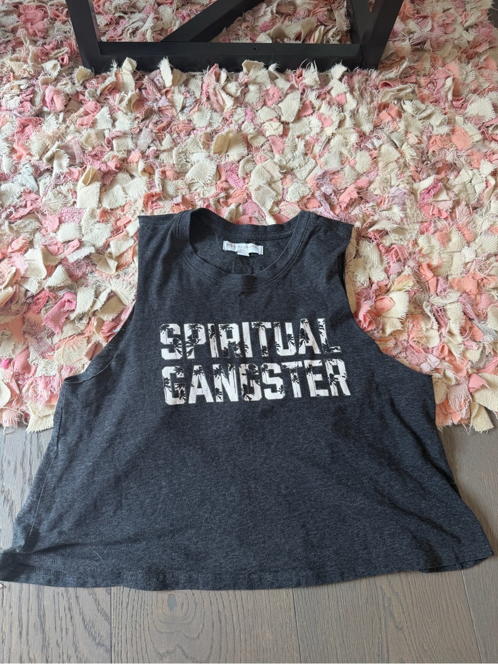 Spiritual Gangster Charcoal Gray Muscle Tee with White Logo